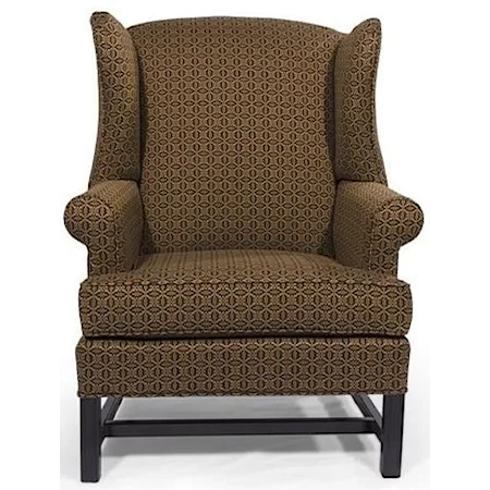 Wing Back Chair with Rolled Arm